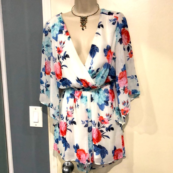 Bailey Blue Floral Romper - Picture 11 of 13